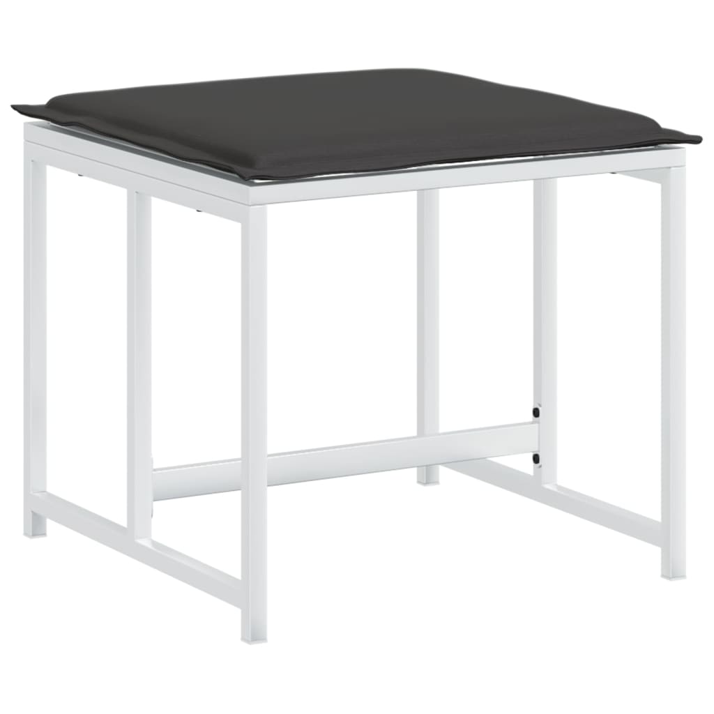 vidaXL Set mobilier de grădină, 17 piese, cu perne, alb, textilenă