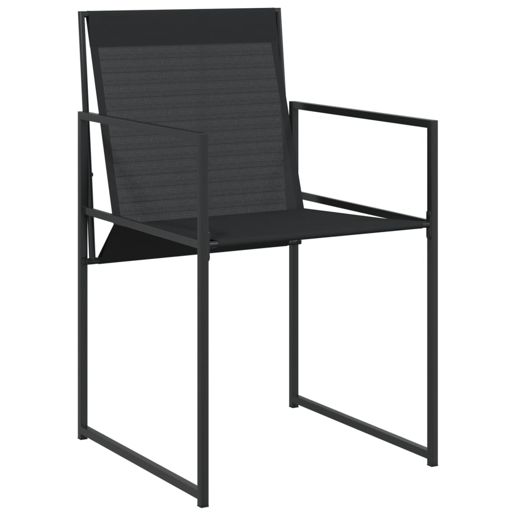 vidaXL Set mobilier de grădină, 5 piese, negru, textilenă