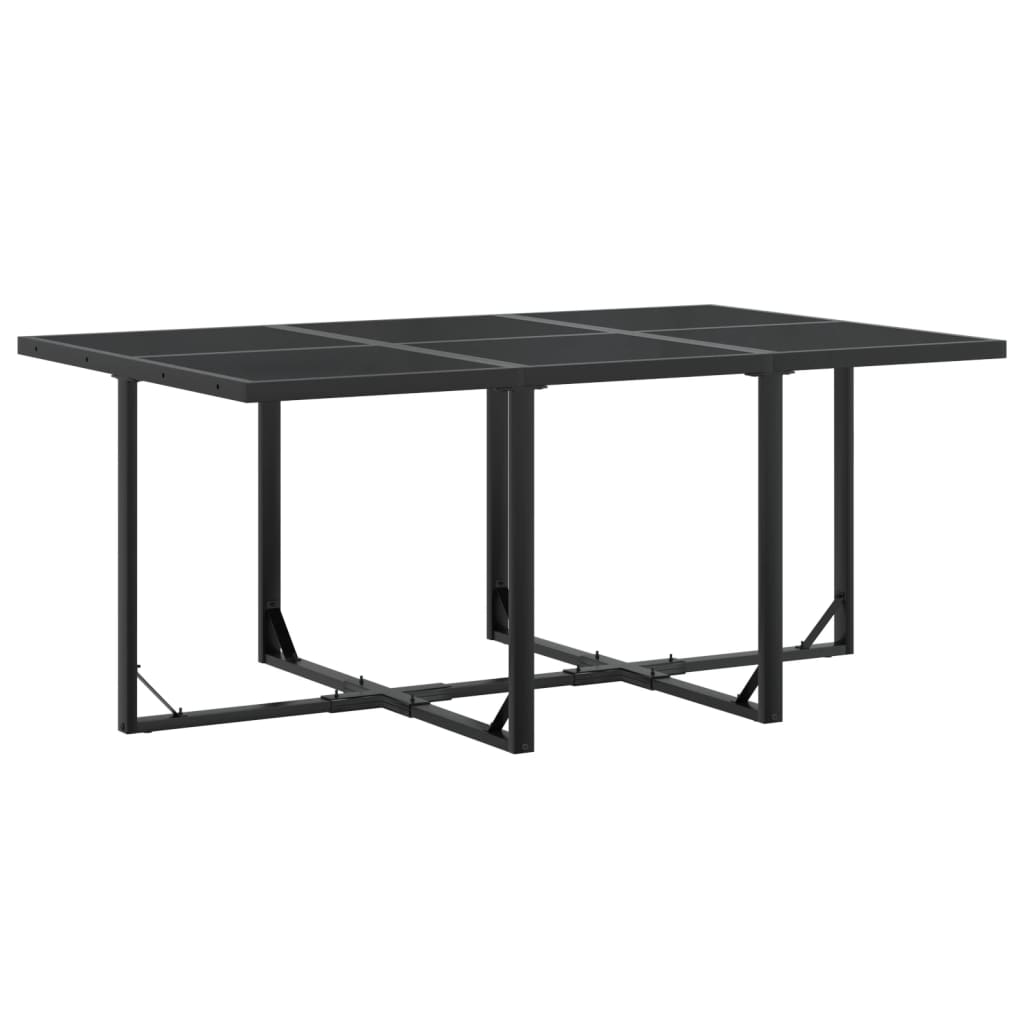 vidaXL Set mobilier de grădină, 7 piese, negru, textilenă