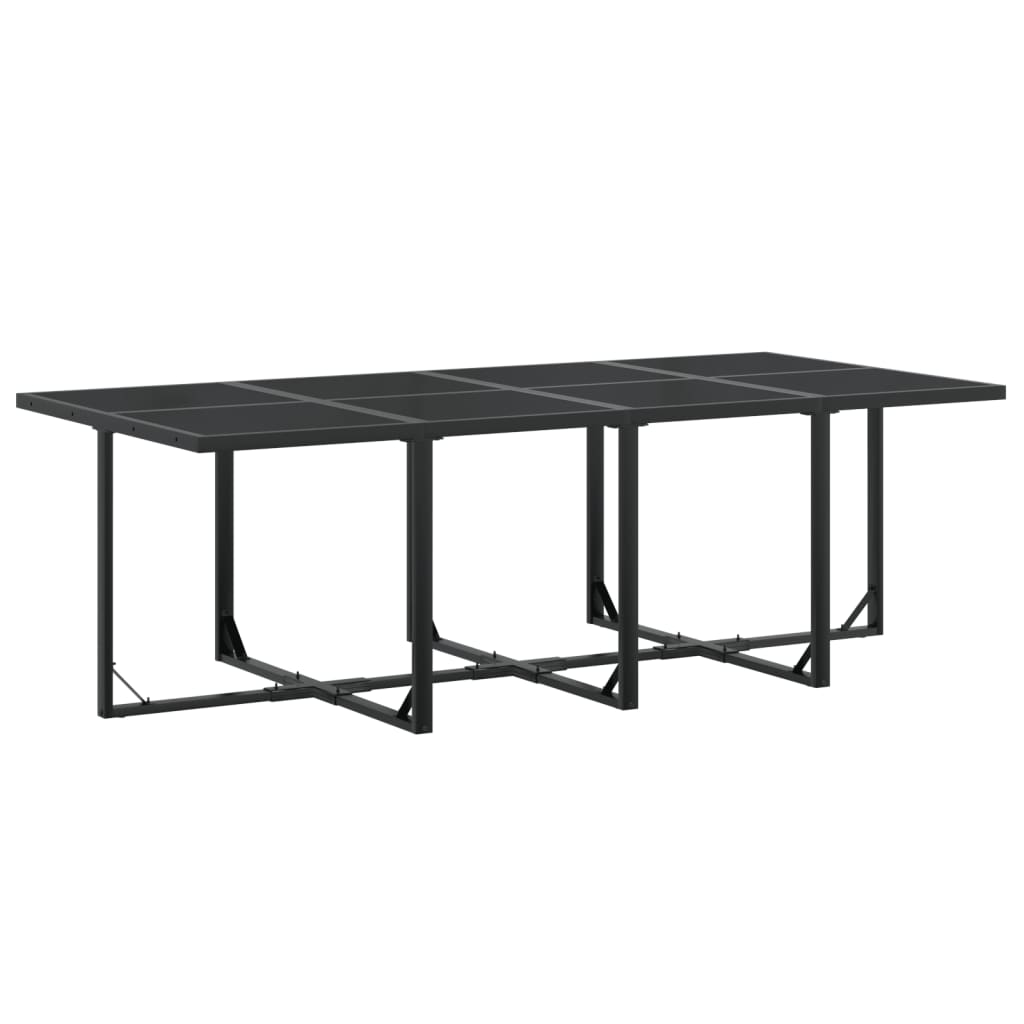 vidaXL Set mobilier de grădină, 9 piese, negru, textilenă vidaXL Set mobilier de grădină, 9 piese, negru, textilenă