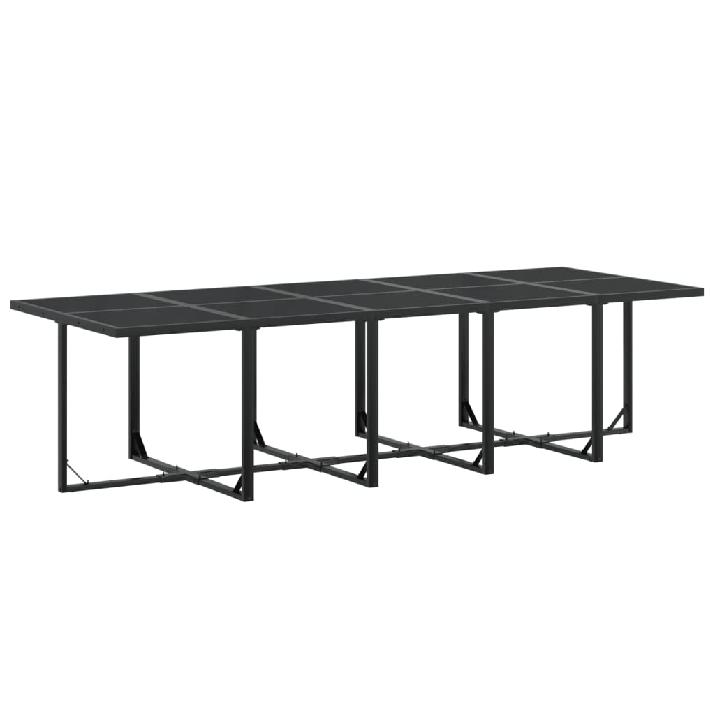 vidaXL Set mobilier de grădină, 11 piese, negru, textilenă vidaXL Set mobilier de grădină, 11 piese, negru, textilenă