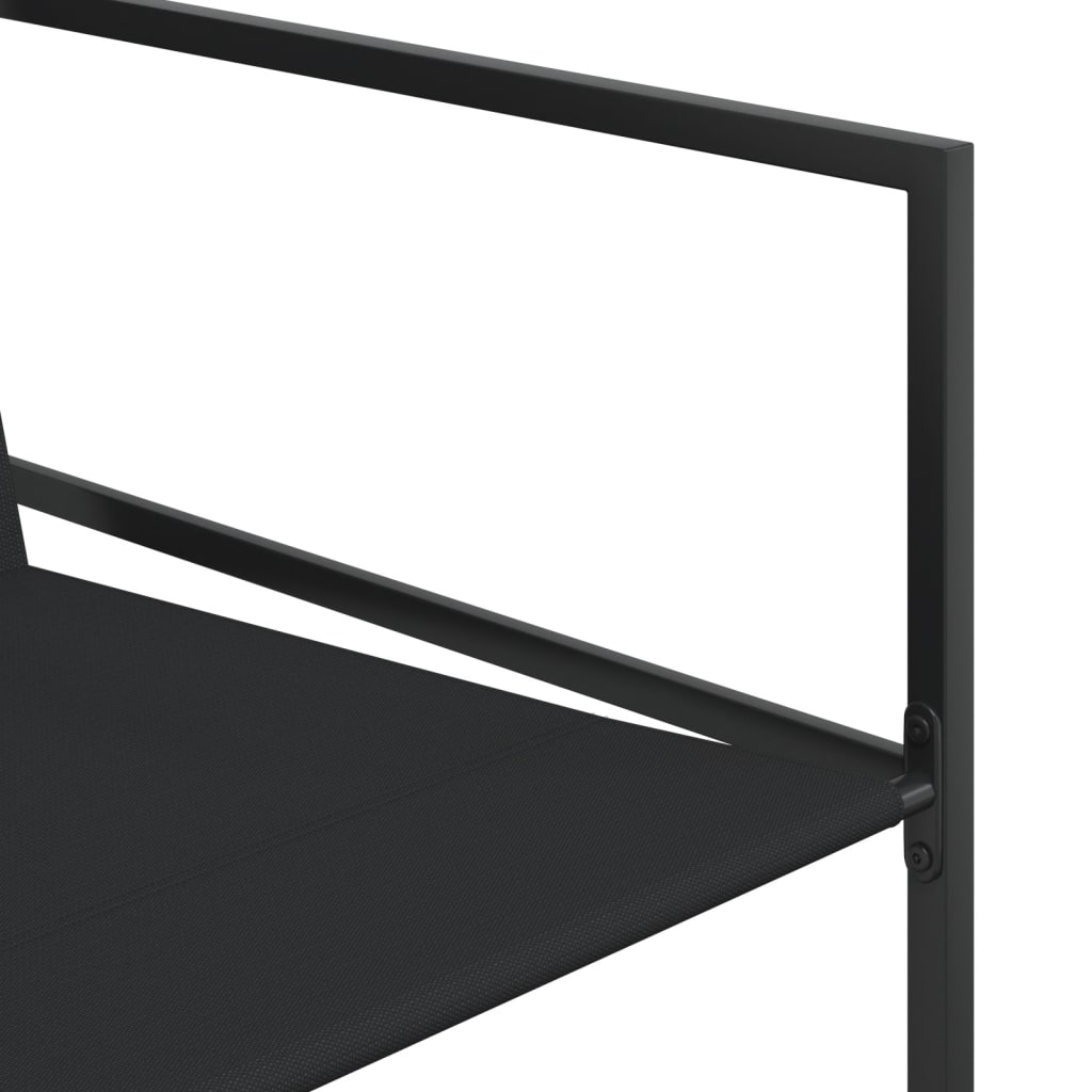 vidaXL Set mobilier de grădină, 13 piese, negru, textilenă