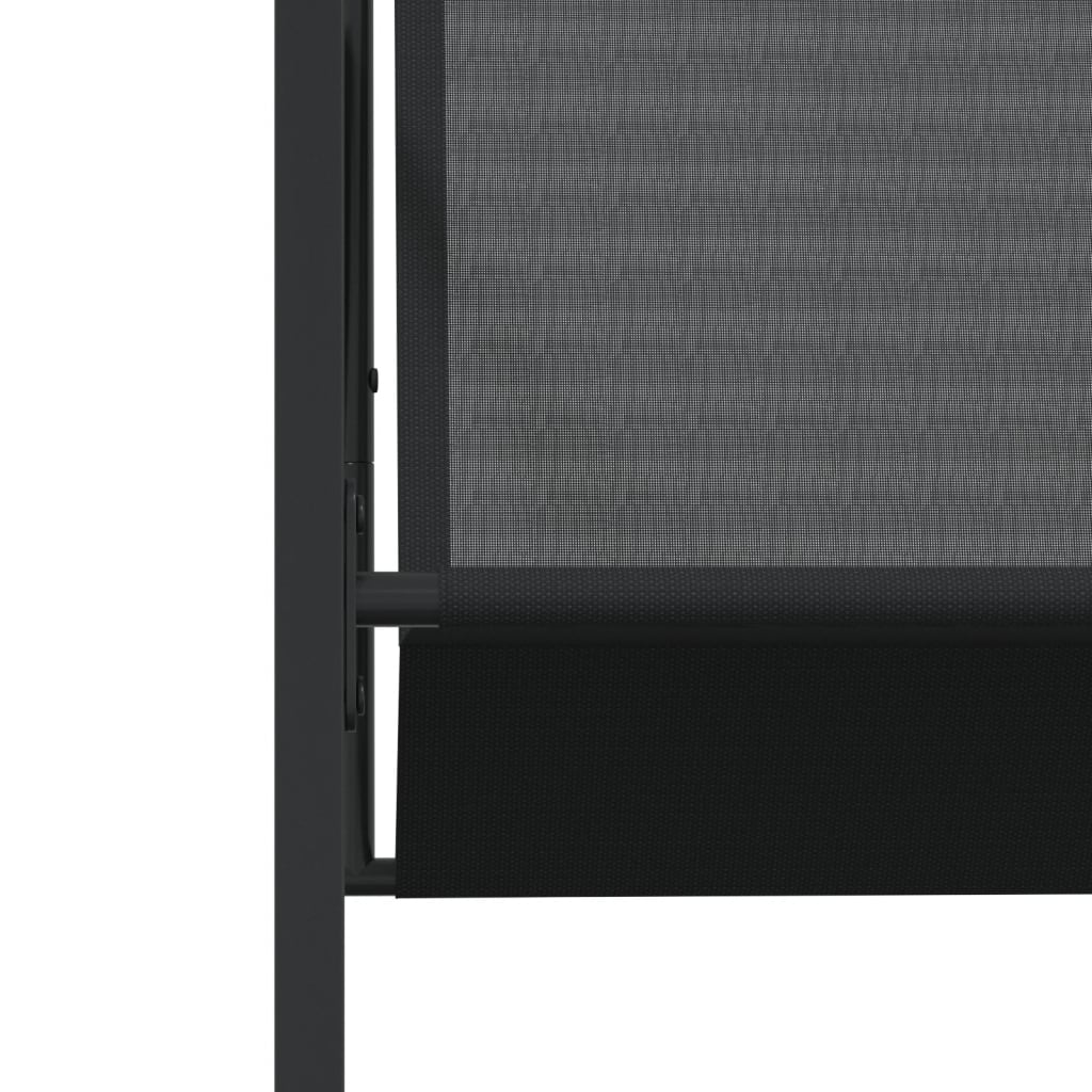 vidaXL Set mobilier de grădină, 13 piese, negru, textilenă