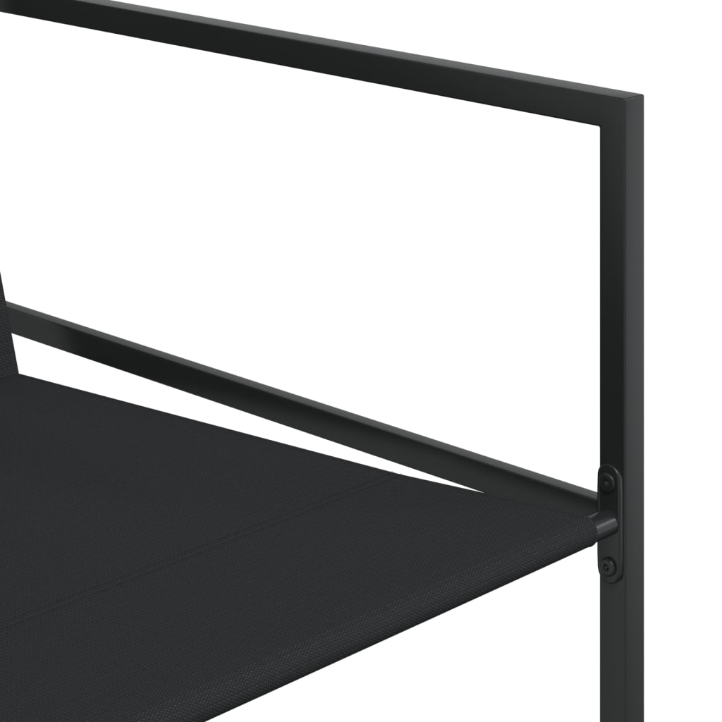 vidaXL Set mobilier de grădină, 9 piese, negru, textilenă vidaXL Set mobilier de grădină, 9 piese, negru, textilenă