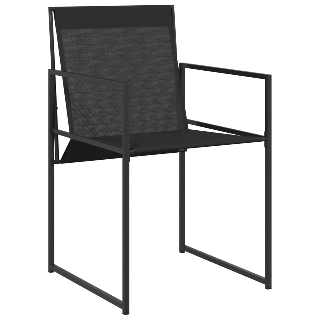vidaXL Set mobilier de grădină, 13 piese, negru, textilenă