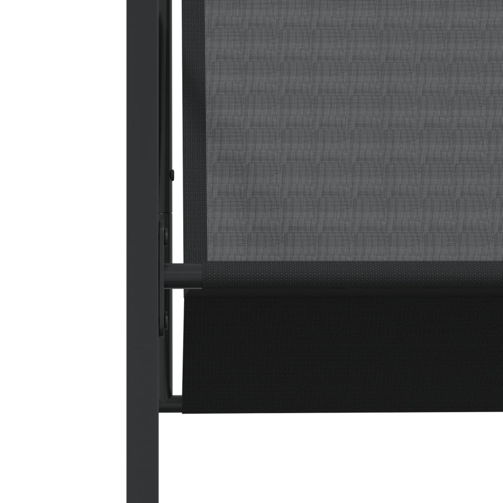 vidaXL Set mobilier de grădină, 15 piese, negru, textilenă