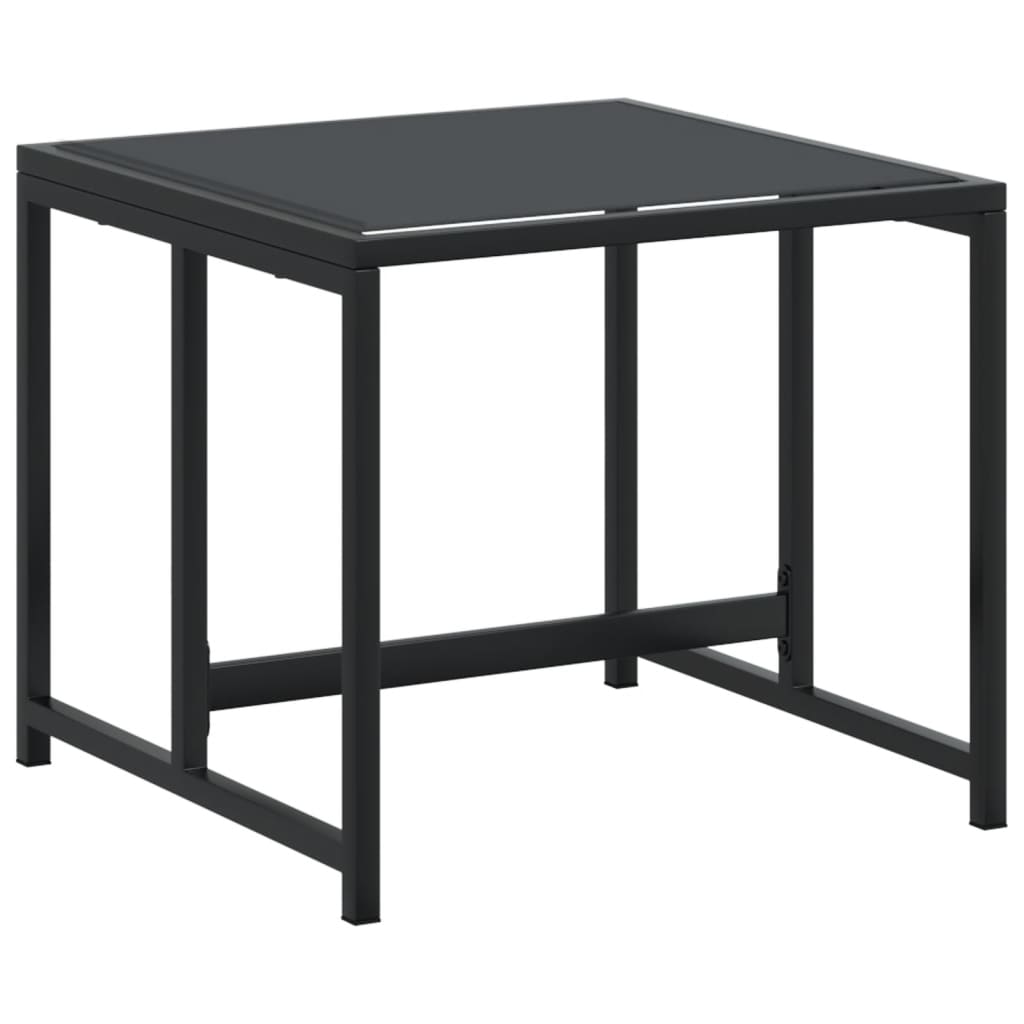 vidaXL Set mobilier de grădină, 9 piese, negru, textilenă vidaXL Set mobilier de grădină, 9 piese, negru, textilenă