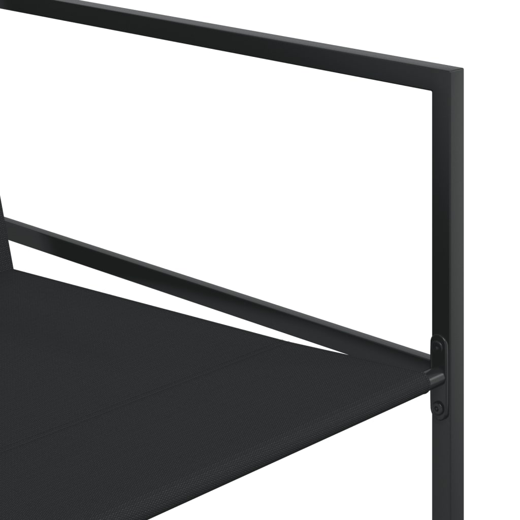 vidaXL Set mobilier de grădină, 13 piese, negru, textilenă