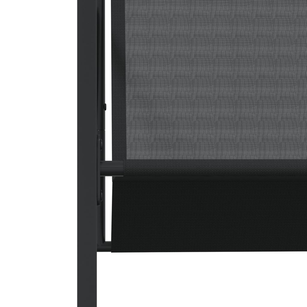 vidaXL Set mobilier de grădină, 13 piese, negru, textilenă