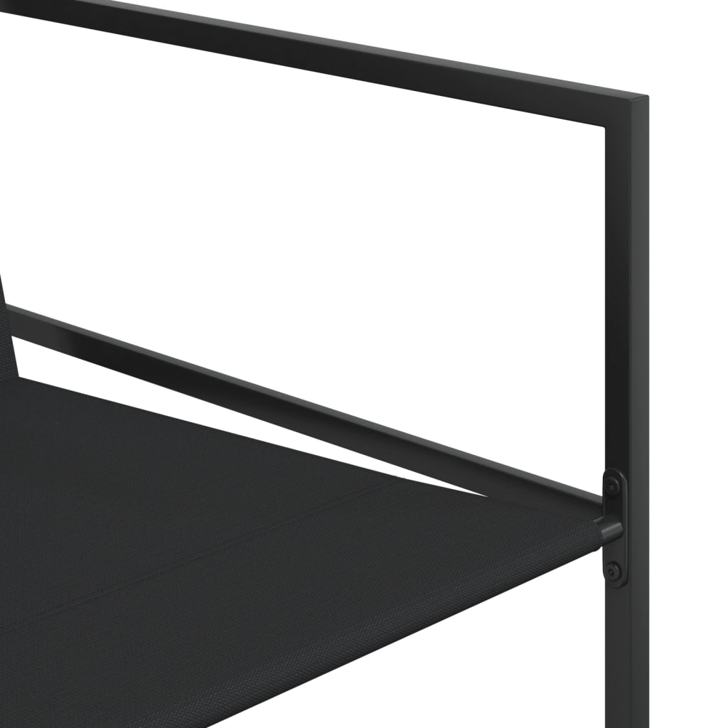 vidaXL Set mobilier de grădină, 15 piese, negru, textilenă