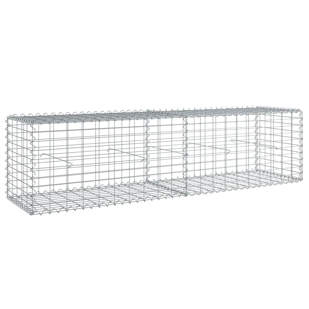 vidaXL Coș gabion cu capac, 200x50x50 cm, fier galvanizat vidaXL Coș gabion cu capac, 200x50x50 cm, fier galvanizat