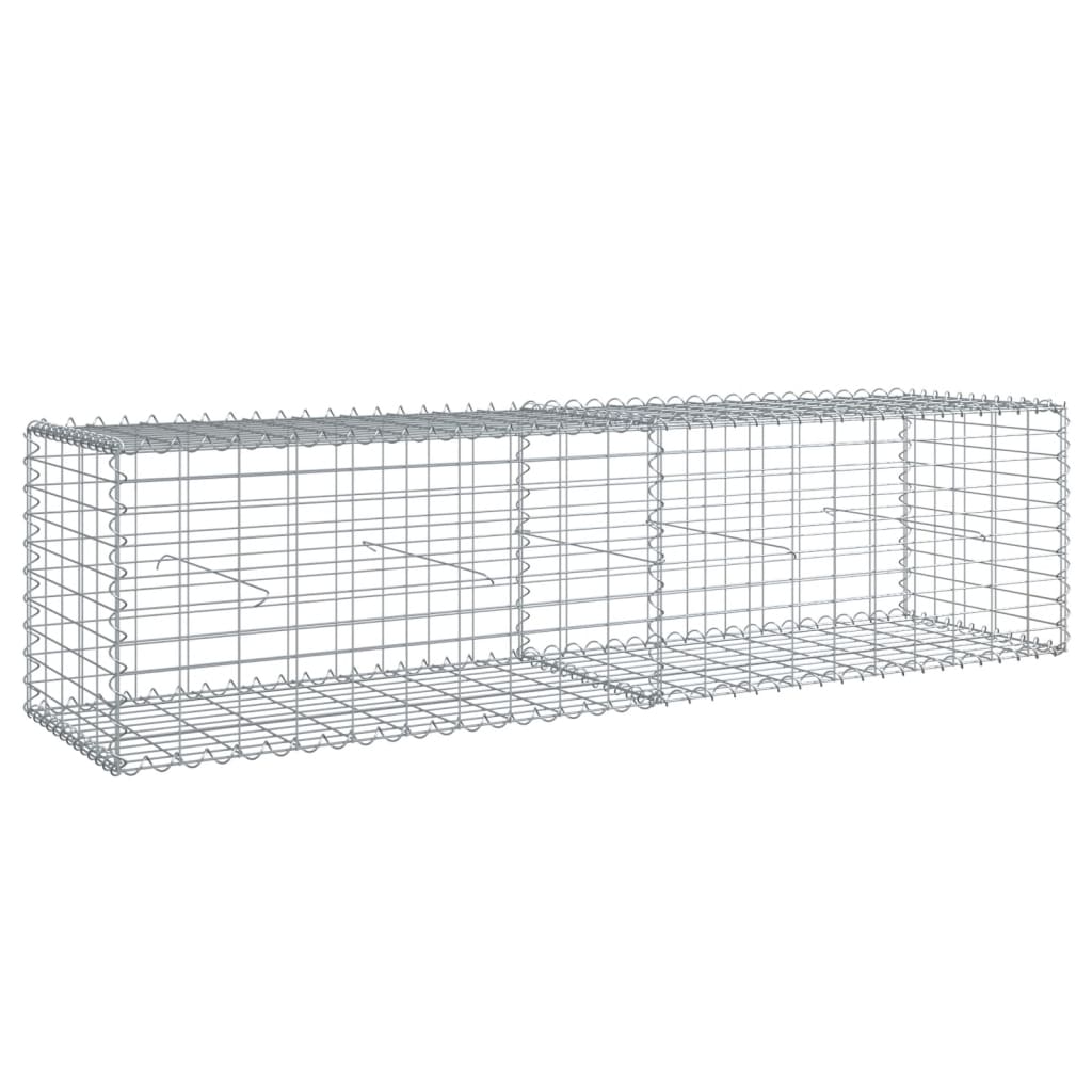 vidaXL Coș gabion cu capac, 200x50x50 cm, fier galvanizat vidaXL Coș gabion cu capac, 200x50x50 cm, fier galvanizat
