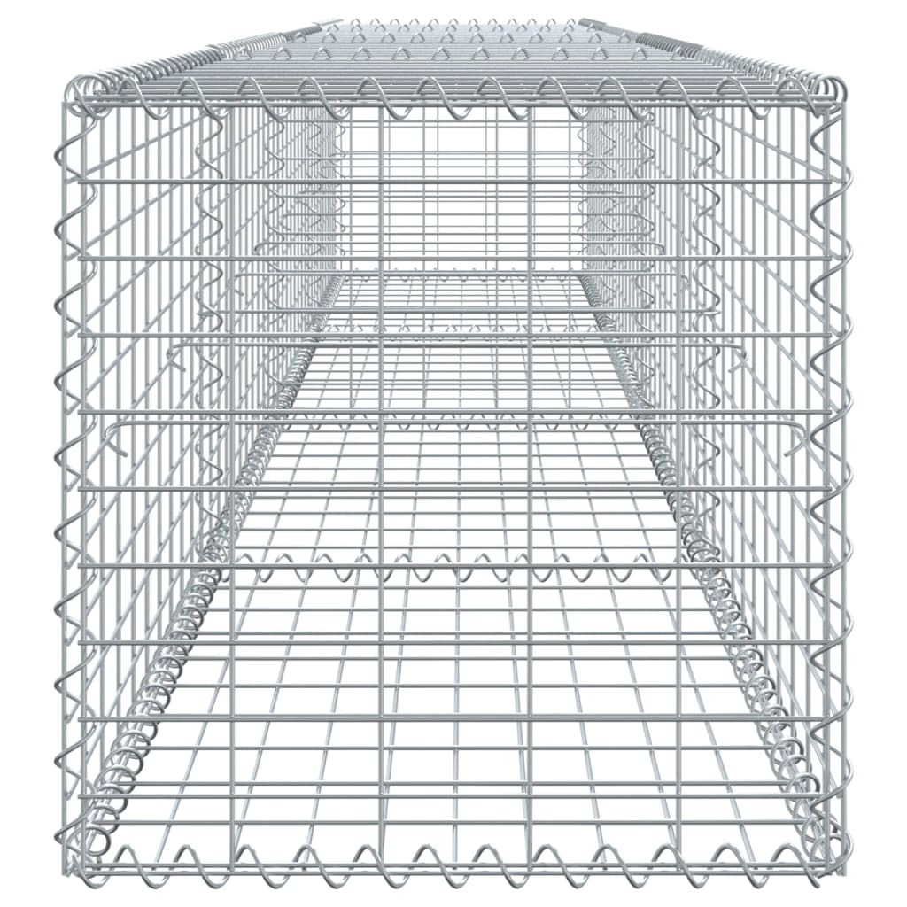 vidaXL Coș gabion cu capac, argintiu, 400x50x50 cm, fier galvanizat
