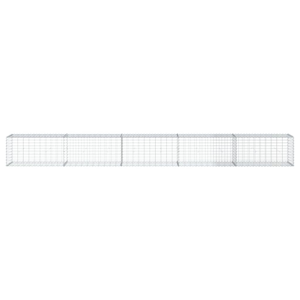 vidaXL Coș gabion cu capac, argintiu, 500x50x50 cm, fier galvanizat vidaXL Coș gabion cu capac, argintiu, 500x50x50 cm, fier galvanizat