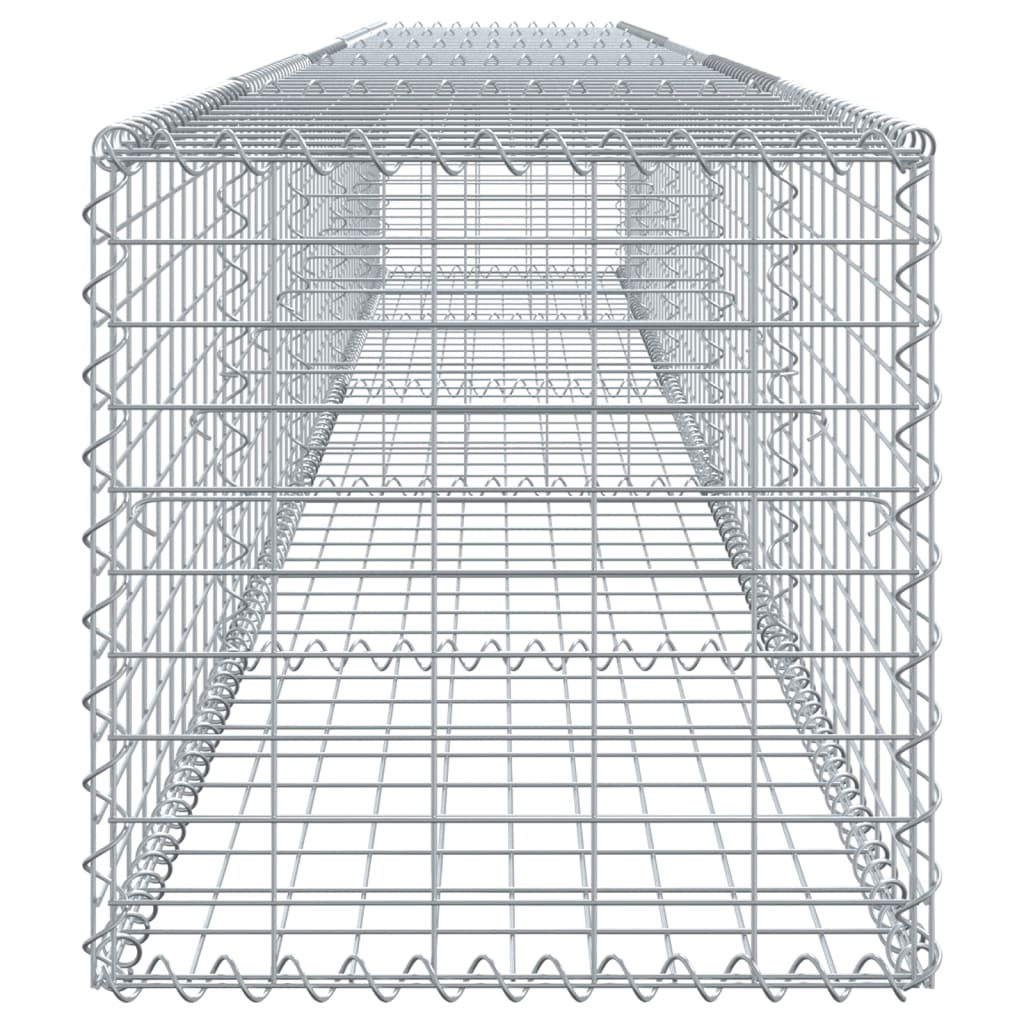 vidaXL Coș gabion cu capac, argintiu, 500x50x50 cm, fier galvanizat vidaXL Coș gabion cu capac, argintiu, 500x50x50 cm, fier galvanizat