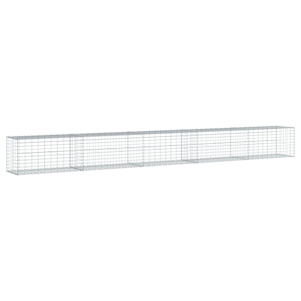 vidaXL Coș gabion cu capac, argintiu, 500x50x50 cm, fier galvanizat vidaXL Coș gabion cu capac, argintiu, 500x50x50 cm, fier galvanizat