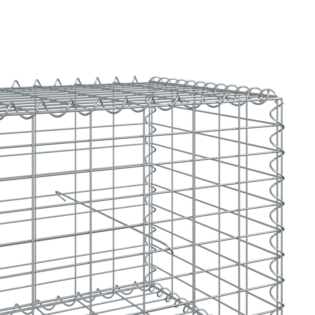 vidaXL Coș gabion cu capac, argintiu, 500x50x50 cm, fier galvanizat vidaXL Coș gabion cu capac, argintiu, 500x50x50 cm, fier galvanizat