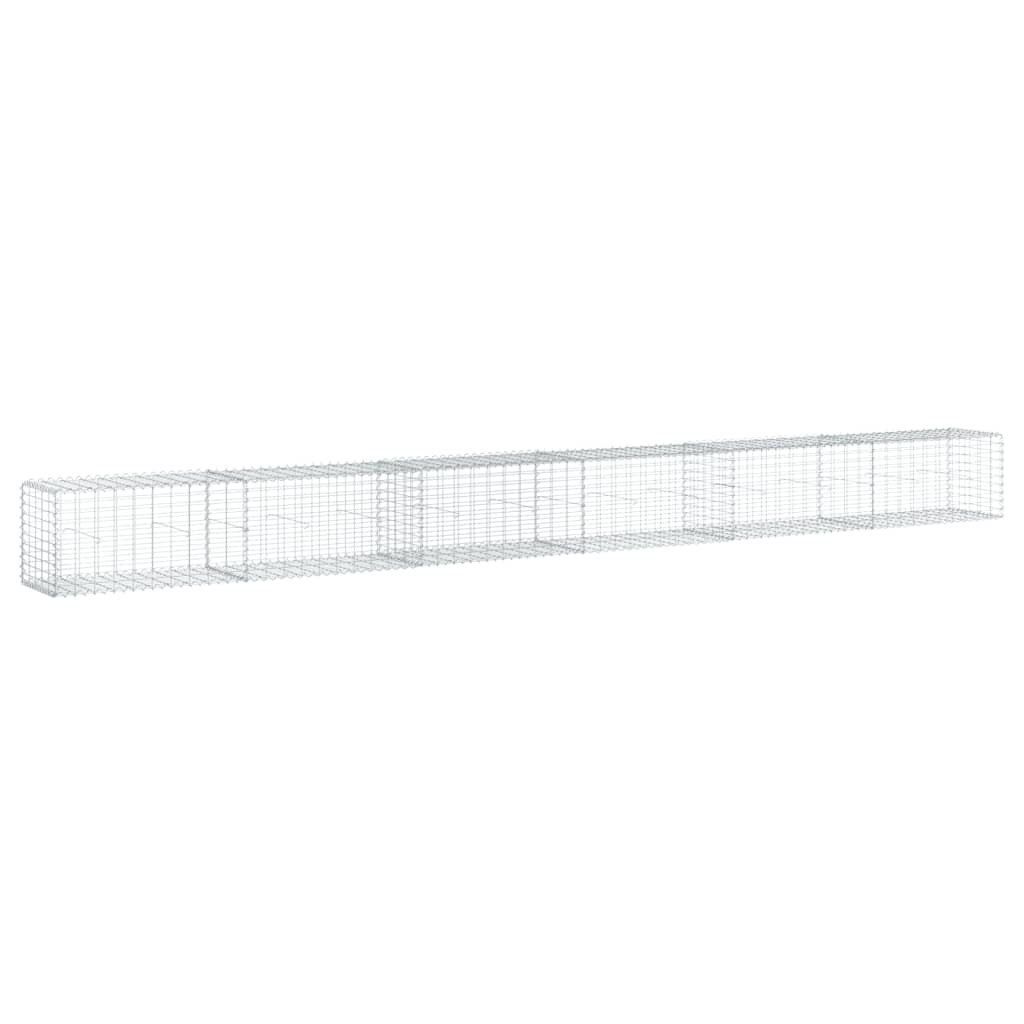 vidaXL Coș gabion cu capac, argintiu, 600x50x50 cm, fier galvanizat vidaXL Coș gabion cu capac, argintiu, 600x50x50 cm, fier galvanizat