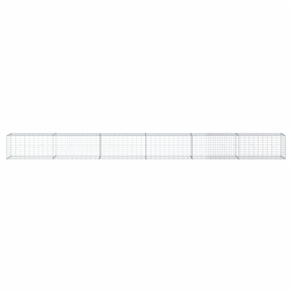 vidaXL Coș gabion cu capac, argintiu, 600x50x50 cm, fier galvanizat vidaXL Coș gabion cu capac, argintiu, 600x50x50 cm, fier galvanizat