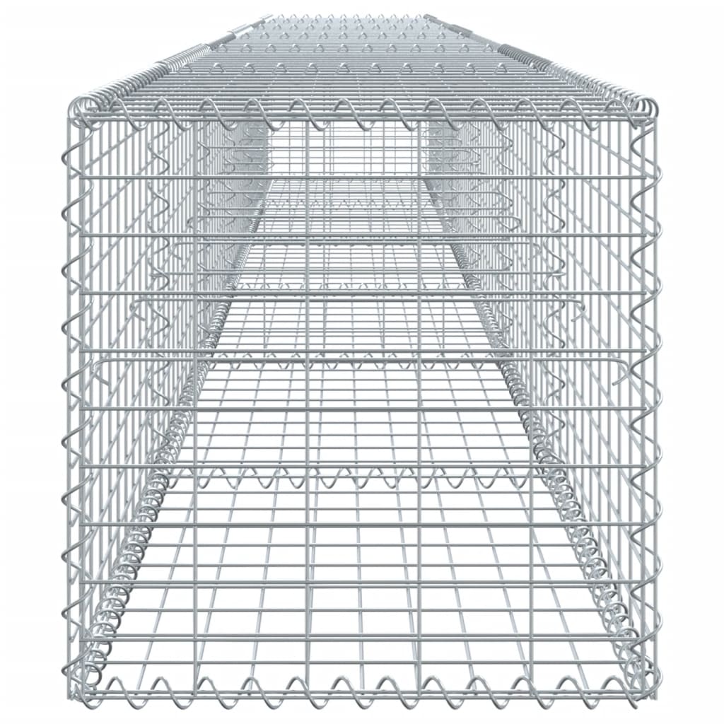 vidaXL Coș gabion cu capac, argintiu, 600x50x50 cm, fier galvanizat vidaXL Coș gabion cu capac, argintiu, 600x50x50 cm, fier galvanizat