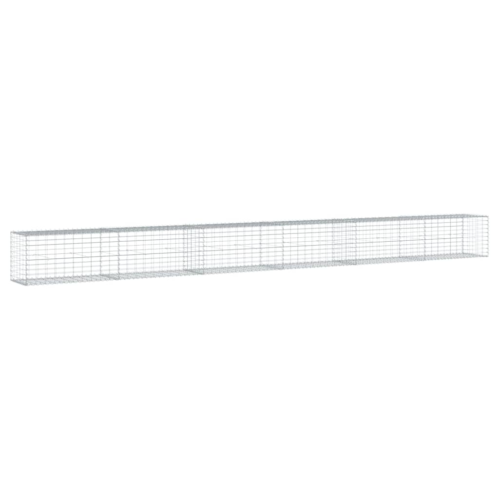 vidaXL Coș gabion cu capac, argintiu, 600x50x50 cm, fier galvanizat vidaXL Coș gabion cu capac, argintiu, 600x50x50 cm, fier galvanizat