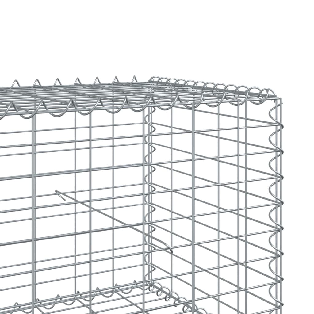 vidaXL Coș gabion cu capac, argintiu, 600x50x50 cm, fier galvanizat vidaXL Coș gabion cu capac, argintiu, 600x50x50 cm, fier galvanizat