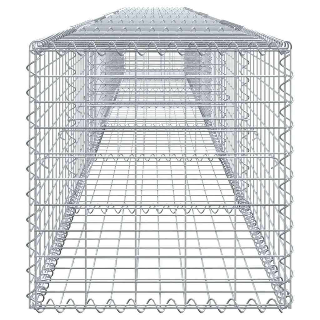 vidaXL Coș gabion cu capac, argintiu, 700x50x50 cm, fier galvanizat vidaXL Coș gabion cu capac, argintiu, 700x50x50 cm, fier galvanizat
