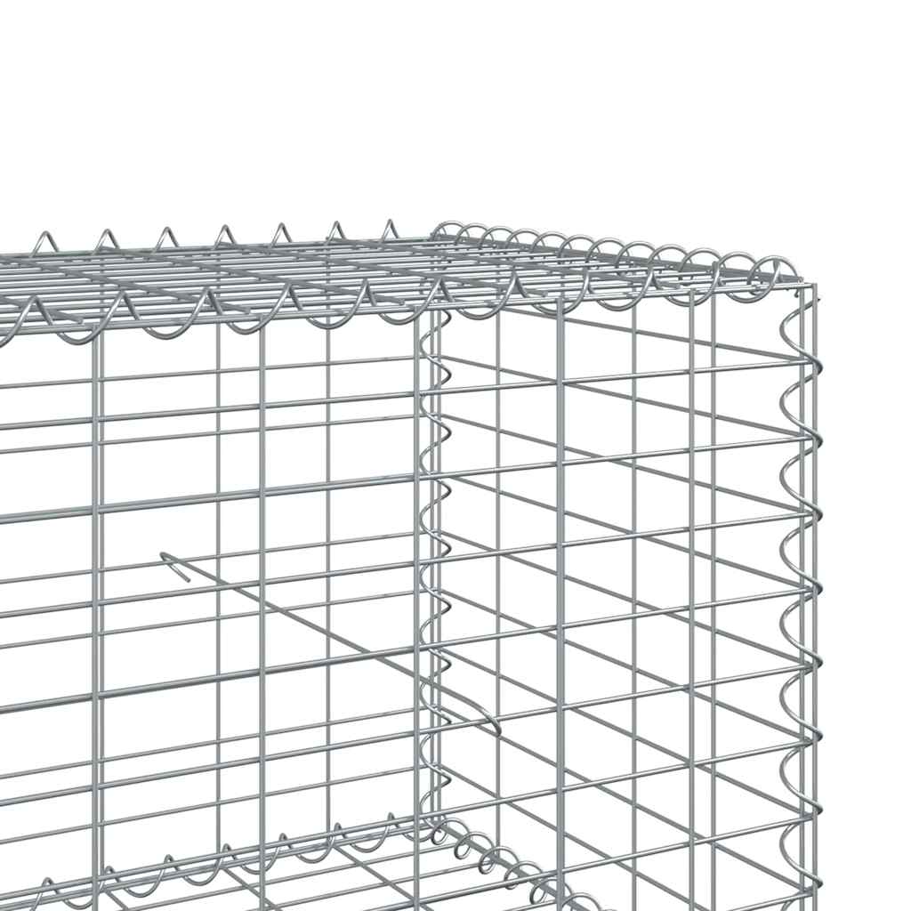 vidaXL Coș gabion cu capac, argintiu, 700x50x50 cm, fier galvanizat vidaXL Coș gabion cu capac, argintiu, 700x50x50 cm, fier galvanizat
