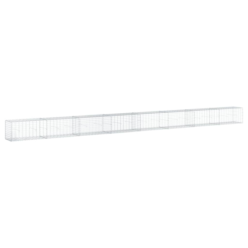 vidaXL Coș gabion cu capac, argintiu, 800x50x50 cm, fier galvanizat vidaXL Coș gabion cu capac, argintiu, 800x50x50 cm, fier galvanizat