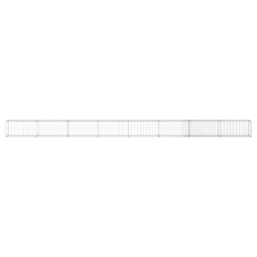 vidaXL Coș gabion cu capac, argintiu, 800x50x50 cm, fier galvanizat vidaXL Coș gabion cu capac, argintiu, 800x50x50 cm, fier galvanizat