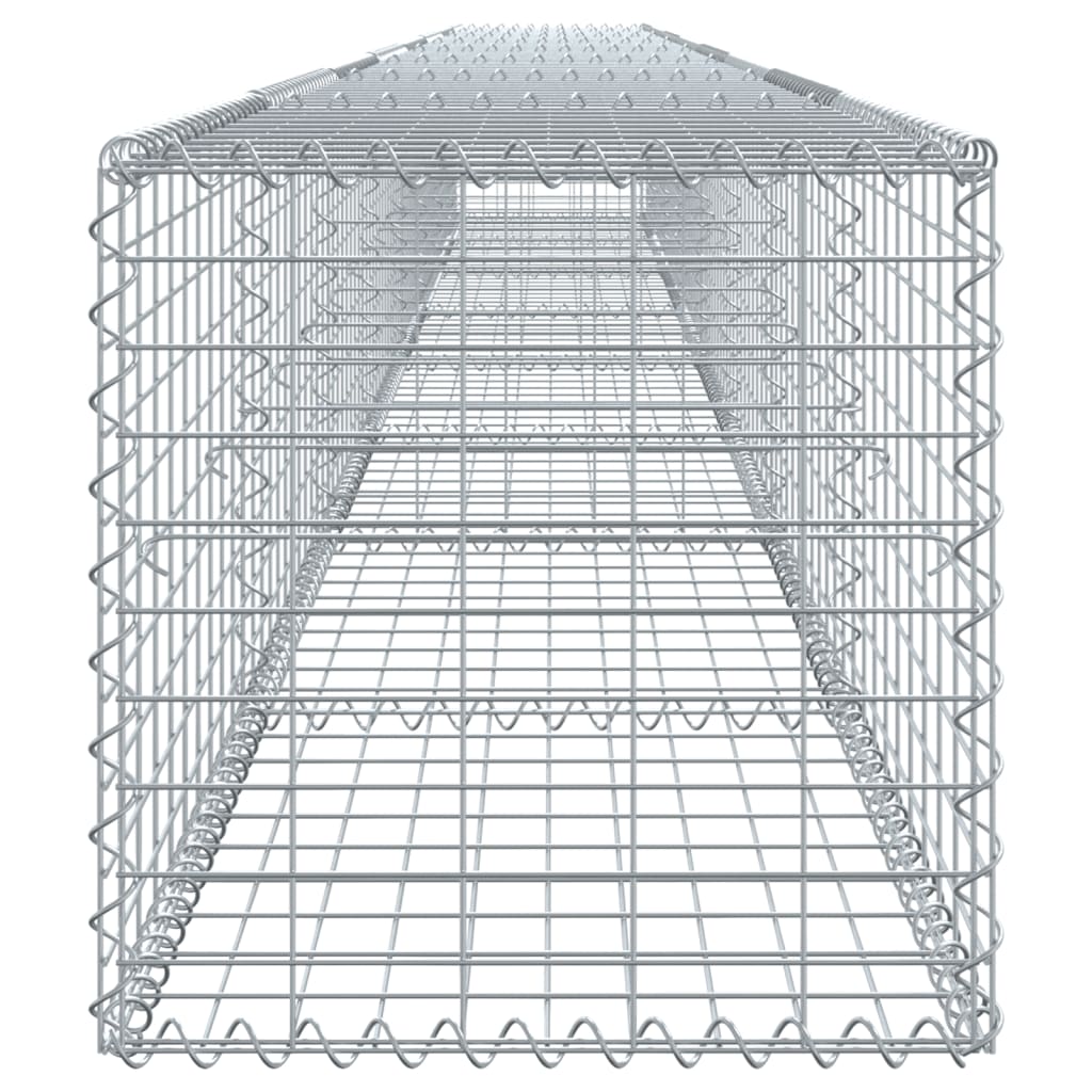 vidaXL Coș gabion cu capac, argintiu, 800x50x50 cm, fier galvanizat vidaXL Coș gabion cu capac, argintiu, 800x50x50 cm, fier galvanizat