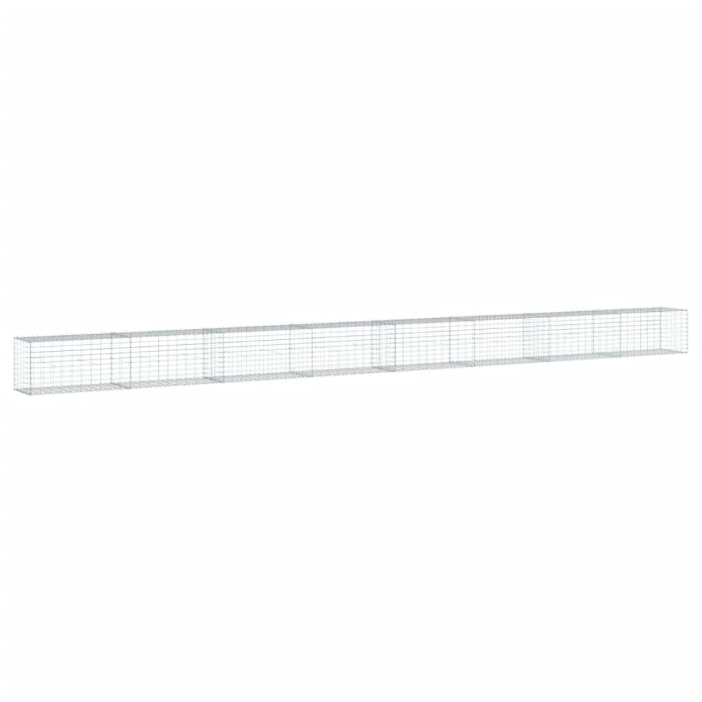vidaXL Coș gabion cu capac, argintiu, 800x50x50 cm, fier galvanizat vidaXL Coș gabion cu capac, argintiu, 800x50x50 cm, fier galvanizat