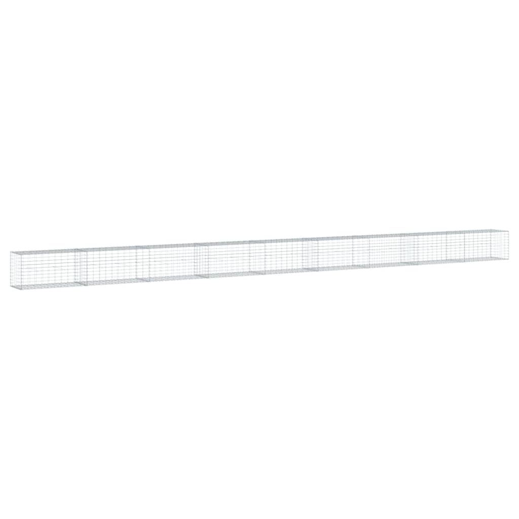 vidaXL Coș gabion cu capac, argintiu, 900x50x50 cm, fier galvanizat vidaXL Coș gabion cu capac, argintiu, 900x50x50 cm, fier galvanizat