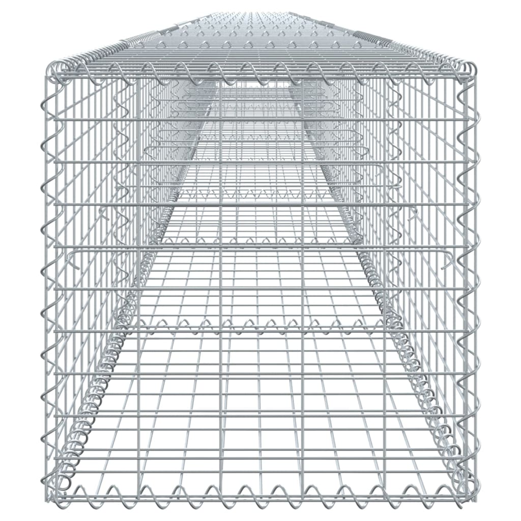 vidaXL Coș gabion cu capac, argintiu, 900x50x50 cm, fier galvanizat vidaXL Coș gabion cu capac, argintiu, 900x50x50 cm, fier galvanizat