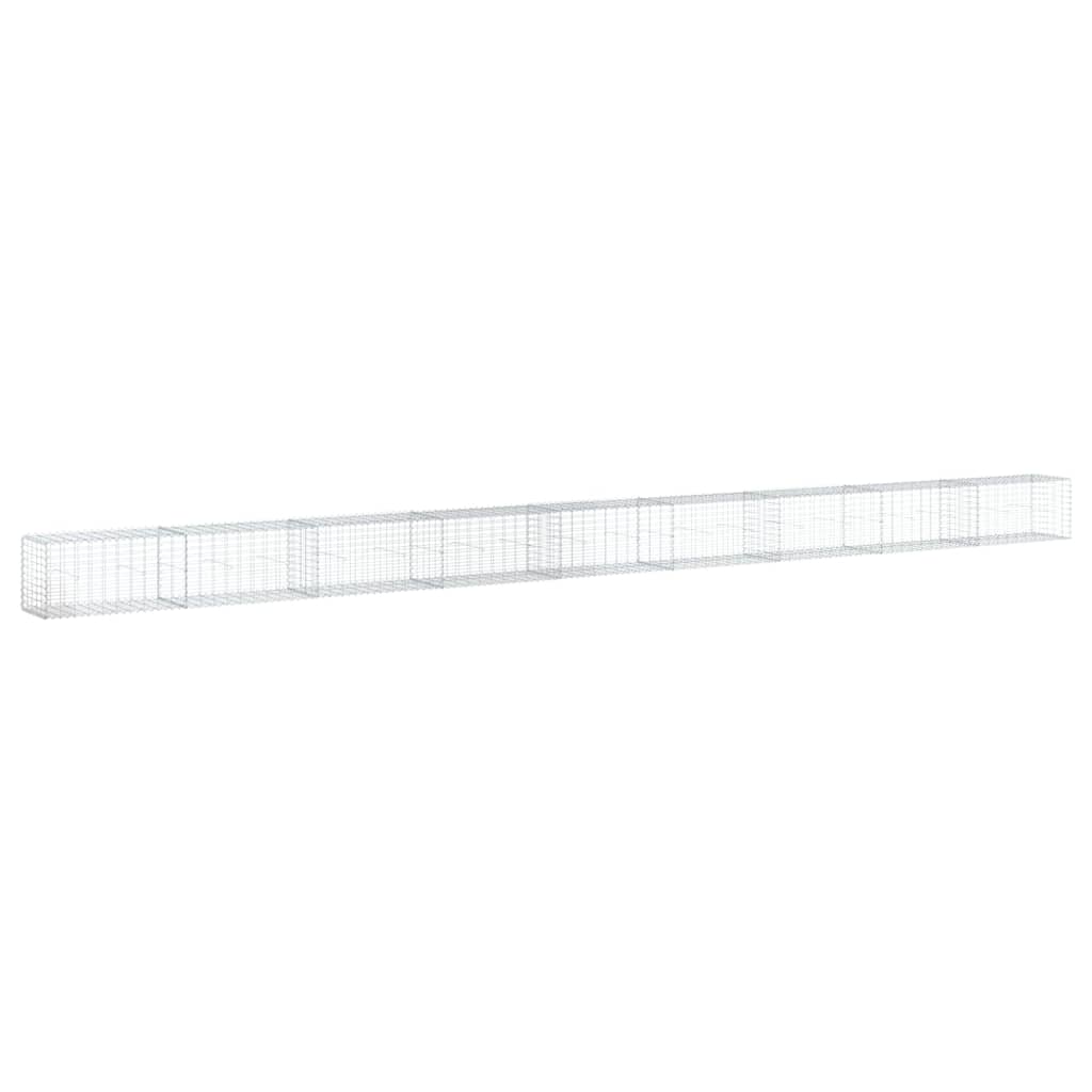vidaXL Coș gabion cu capac, argintiu, 900x50x50 cm, fier galvanizat vidaXL Coș gabion cu capac, argintiu, 900x50x50 cm, fier galvanizat