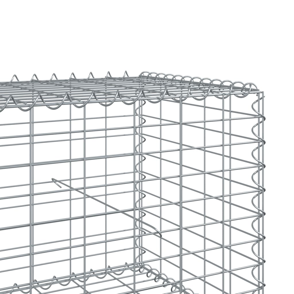 vidaXL Coș gabion cu capac, argintiu, 900x50x50 cm, fier galvanizat vidaXL Coș gabion cu capac, argintiu, 900x50x50 cm, fier galvanizat