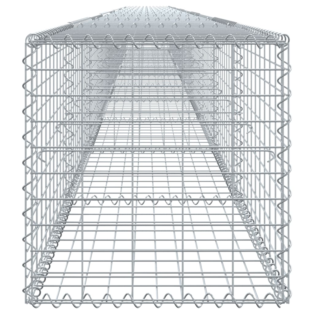 vidaXL Coș gabion cu capac, argintiu, 1000x50x50 cm, fier galvanizat