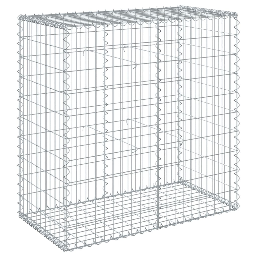 vidaXL Coș gabion cu capac, argintiu, 100x50x100 cm, fier galvanizat vidaXL Coș gabion cu capac, argintiu, 100x50x100 cm, fier galvanizat