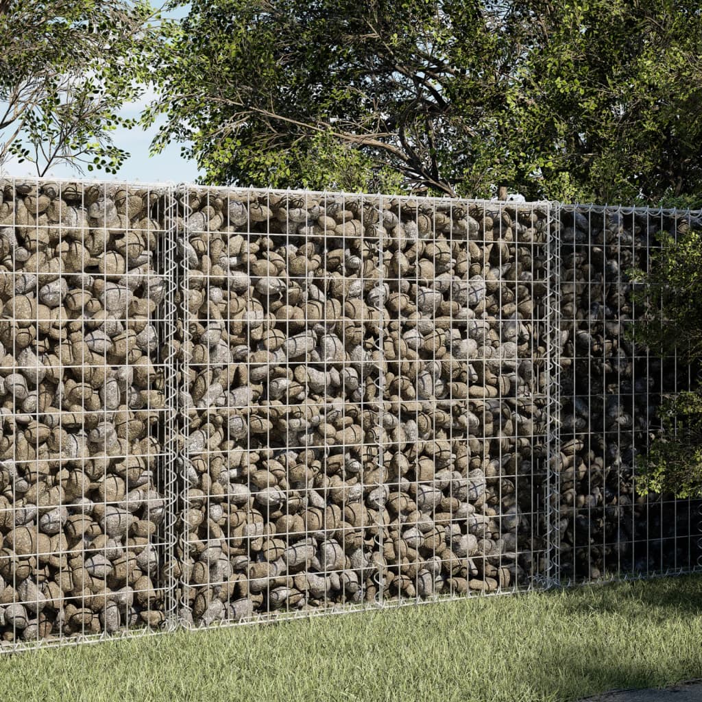 vidaXL Coș gabion cu capac, argintiu, 100x50x100 cm, fier galvanizat vidaXL Coș gabion cu capac, argintiu, 100x50x100 cm, fier galvanizat