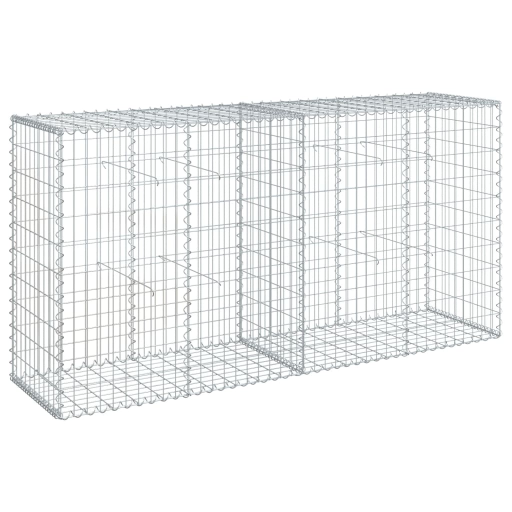 vidaXL Coș gabion cu capac, 200x50x100 cm, fier galvanizat vidaXL Coș gabion cu capac, 200x50x100 cm, fier galvanizat