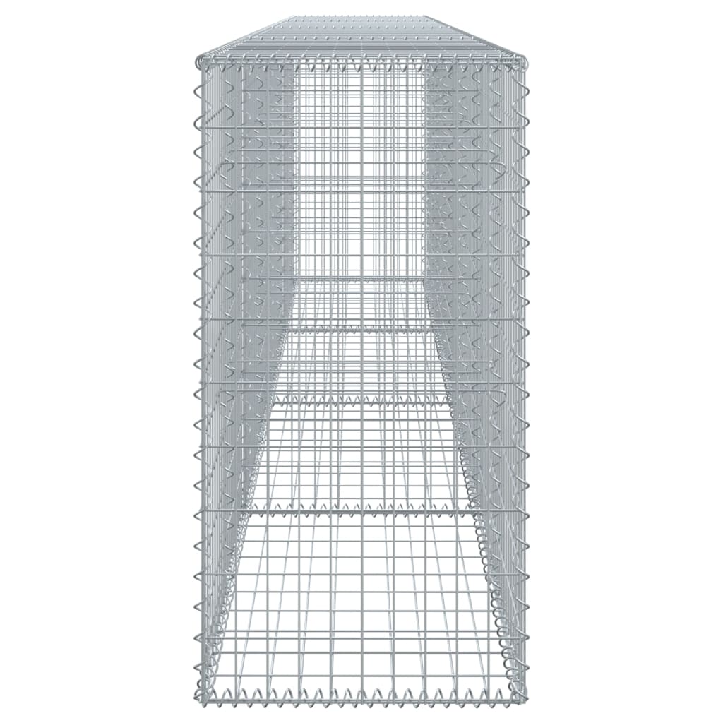 vidaXL Coș gabion cu capac, 400x50x100 cm, fier galvanizat