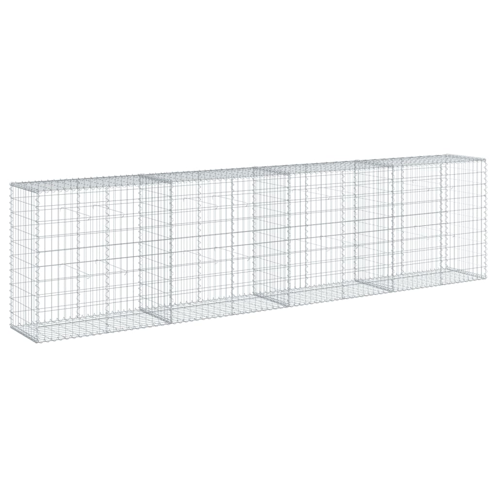 vidaXL Coș gabion cu capac, 400x50x100 cm, fier galvanizat