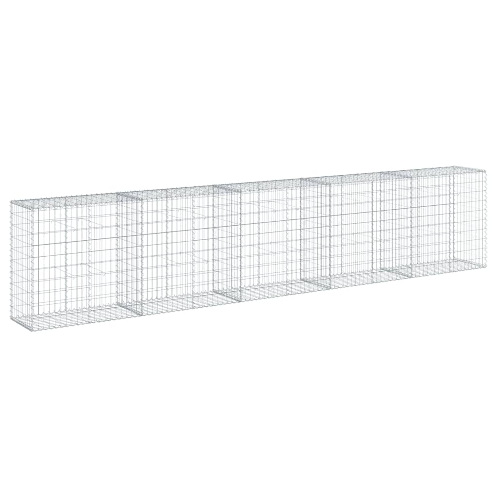 vidaXL Coș gabion cu capac, 500x50x100 cm, fier galvanizat vidaXL Coș gabion cu capac, 500x50x100 cm, fier galvanizat