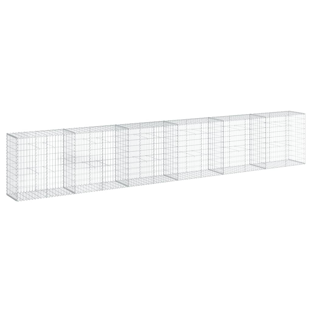 vidaXL Coș gabion cu capac, argintiu, 600x50x100 cm, fier galvanizat vidaXL Coș gabion cu capac, argintiu, 600x50x100 cm, fier galvanizat