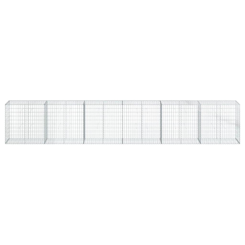 vidaXL Coș gabion cu capac, argintiu, 600x50x100 cm, fier galvanizat vidaXL Coș gabion cu capac, argintiu, 600x50x100 cm, fier galvanizat