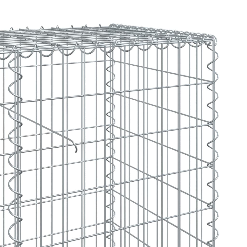 vidaXL Coș gabion cu capac, argintiu, 600x50x100 cm, fier galvanizat vidaXL Coș gabion cu capac, argintiu, 600x50x100 cm, fier galvanizat