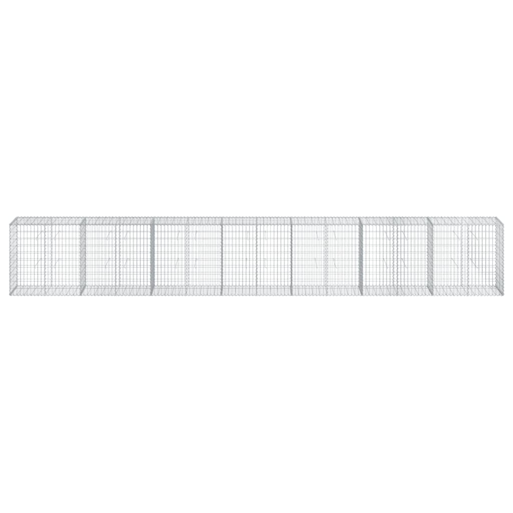vidaXL Coș gabion cu capac, 700x50x100 cm, fier galvanizat