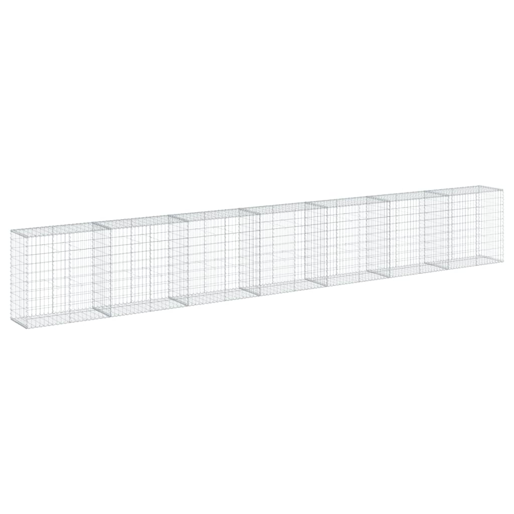 vidaXL Coș gabion cu capac, 700x50x100 cm, fier galvanizat