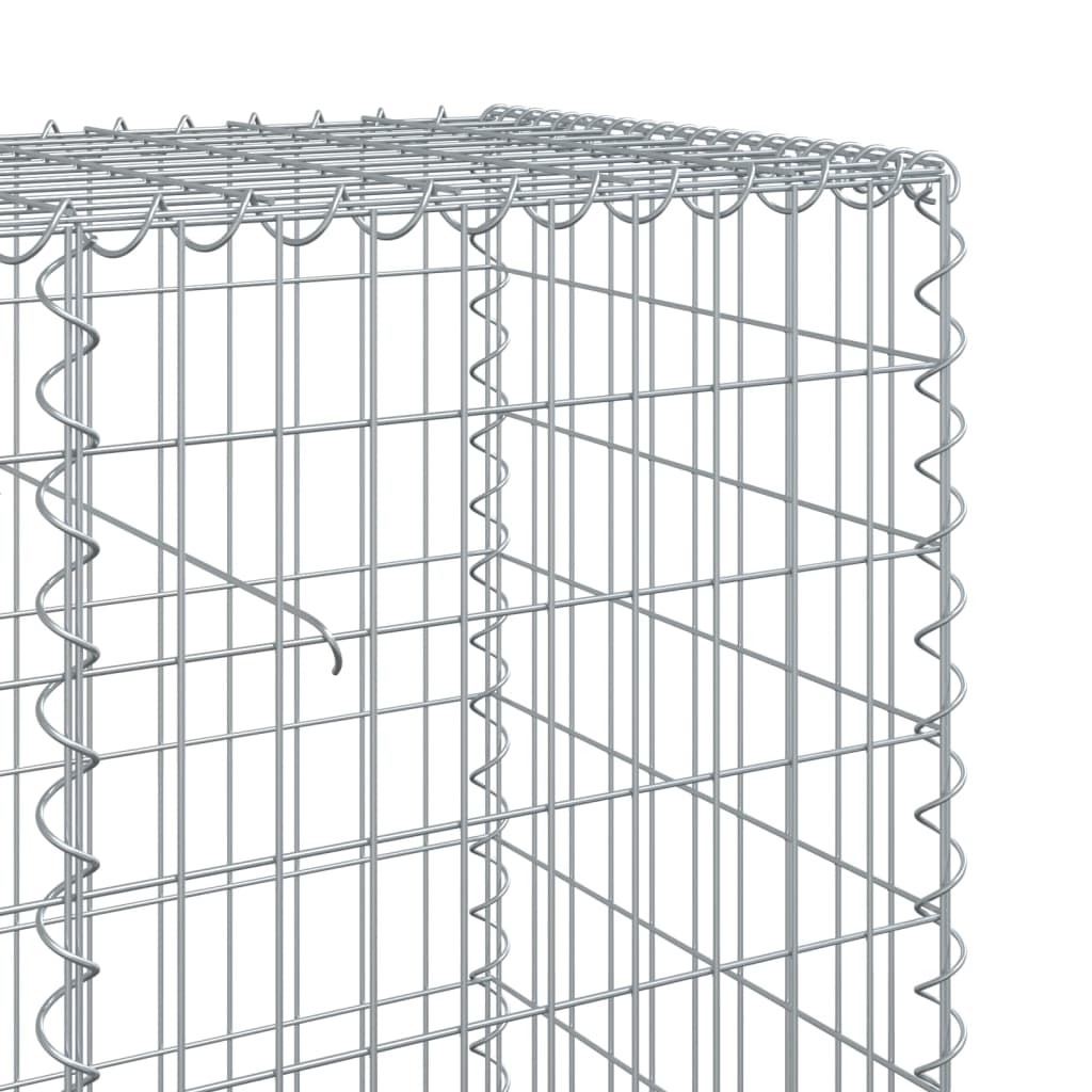 vidaXL Coș gabion cu capac, 700x50x100 cm, fier galvanizat
