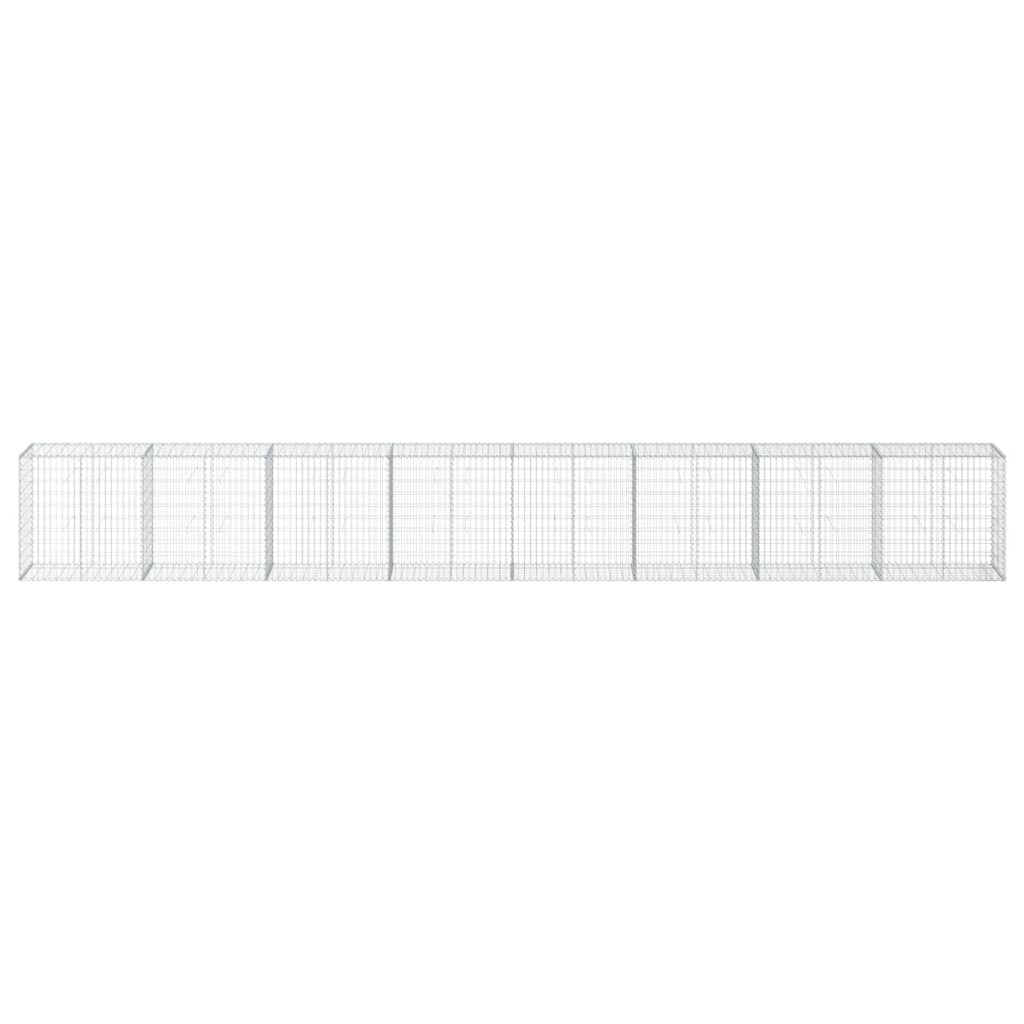 vidaXL Coș gabion cu capac, 800x50x100 cm, fier galvanizat